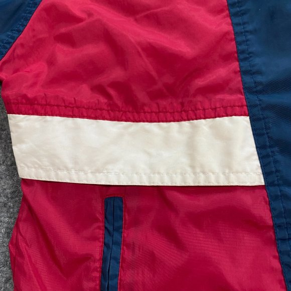 VINTAGE Woolrich Windbreaker Jacket Adult Small Red White Blue Hooded 90s VTG - Picture 3 of 16